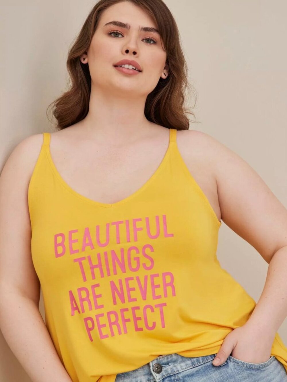 Torrid Super Soft Knit Yellow Swing Tank Size 0/large Stretch, Graphic Tank J16